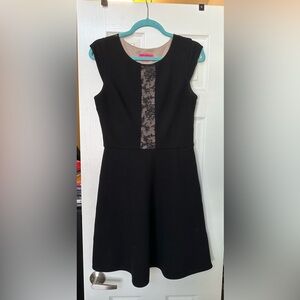 Betsey Johnson Black Mini Dress with Lace Detail
